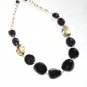 ST359       Onyx, Amethyst and Smoky Quartz Necklace in Sterling Silver