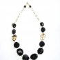 ST359 Onyx, Amethyst and Smoky Quartz Necklace in Sterling Silver