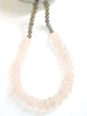 ST360       Rose Quartz and Labradorite Necklace in Sterling Silver