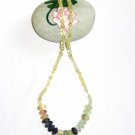 ST362       Rose Quartz and Smoky Quartz Necklace in Sterling Silver