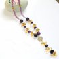 ST366       Citrine and Amethyst  Necklace in Sterling Silver