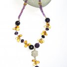ST366       Citrine and Amethyst  Necklace in Sterling Silver