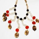 ST367       Carnelian, Moonstone and Smoky Quartz  Necklace in Sterling Silver