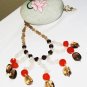 ST367       Carnelian, Moonstone and Smoky Quartz  Necklace in Sterling Silver