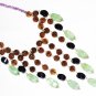 ST431       Onyx, Smoky Quartz, Amethyst and AgateNecklace"inSterlingSilver