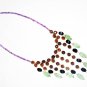 ST431 Onyx, Smoky Quartz, Amethyst and AgateNecklace"inSterlingSilver