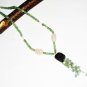 ST434 Jade, Rose Quartz and Onyx Necklace in Sterling Silver