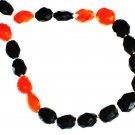 ST435       Carnelian and Onyx  Necklace in Sterling Silver