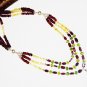 ST436 Citrine, Peridot and Garnet Necklace in Sterling Silver