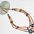 ST450       Mixed Stones  Necklace in Sterling Silver