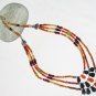ST450       Mixed Stones  Necklace in Sterling Silver