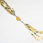 ST452       Citrine and Peridot Wrap Around  Necklace in Sterling Silver