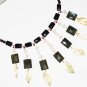 ST453       Mixed Stones  Necklace in Sterling Silver