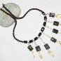 ST453 Mixed Stones Necklace in Sterling Silver
