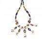 ST454 Mixed Stones Necklace in Sterling Silver