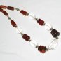 ST457       Mixed Stones  Necklace in Sterling Silver