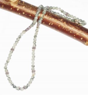 ST459       Mixed Stones  Necklace in Sterling Silver