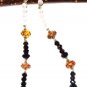ST461       Smoky Quartz, Rose Quartz and Garnet  Necklace in Sterling Silver