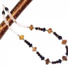 ST461       Smoky Quartz, Rose Quartz and Garnet  Necklace in Sterling Silver