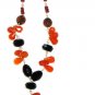 ST463       Carnelian, Onyx and Garnet  Necklace in Sterling Silver