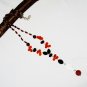 ST463 Carnelian, Onyx and Garnet Necklace in Sterling Silver