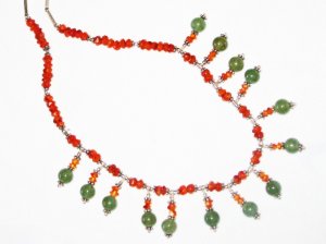 ST470       Mixed Stones  Necklace in Sterling Silver