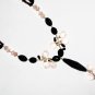 ST473       Rose Quartz and Onyx  Necklace in Sterling Silver