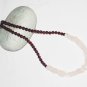 ST480       Garnet and Rose Quartz  Necklace in Sterling Silver