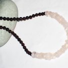 ST480       Garnet and Rose Quartz  Necklace in Sterling Silver