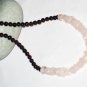 ST480       Garnet and Rose Quartz  Necklace in Sterling Silver