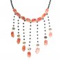 ST482       Red Jasper, Labradorite and Onyx  Necklace in Sterling Silver