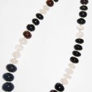 ST484       Rose Quartz and Smoky Quartz  Necklace in Sterling Silver