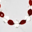 ST487       Carnelian and CZ  Necklace in Sterling Silver