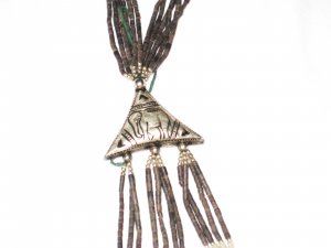 ST489       Mixed Stones  Necklace in Sterling Silver