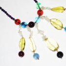 ST490       Mixed Stones  Necklace in Sterling Silver