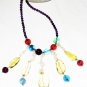 ST490 Mixed Stones Necklace in Sterling Silver
