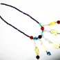 ST490 Mixed Stones Necklace in Sterling Silver