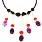 ST495       Mixed Stones  Necklace in Sterling Silver