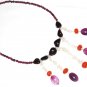 ST495       Mixed Stones  Necklace in Sterling Silver