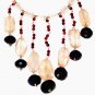 ST496       Onyx, Garnet and Rose Quartz  Necklace in Sterling Silver