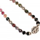 ST516       Mixed Stones  Necklace in Sterling Silver
