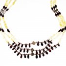 ST519       Citrine and Garnet NecklaceinSterlingSilver