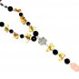 ST531       Citrine, Onyx and Rose Quartz  Necklace in Sterling Silver