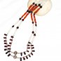 ST537       Moonstone, Garnet and Carnelian  Necklace in Sterling Silver