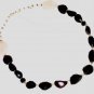 ST538       Rose Quartz and Garnet  Necklace in Sterling Silver