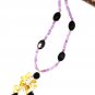 ST544 Smoky Quartz, Onyx and Amethyst Necklace in Sterling Silver