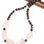 ST545       Rose Quartz and Garnet  Necklace in Sterling Silver
