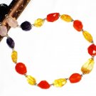 ST546       Citrine, Rose Quartz, Carnelian and Amethyst  Necklace in Sterling Silver