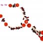 ST548       Garnet, Carnelian, and Amethyst  Necklace in Sterling Silver