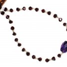 ST559       Amethyst, Garnet and Pearl  Necklace in Sterling Silver